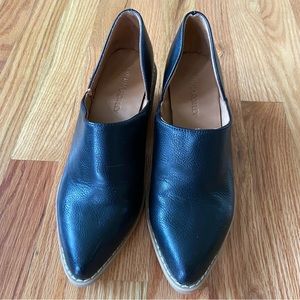 Cynthia Rowley Faux leather black booties.